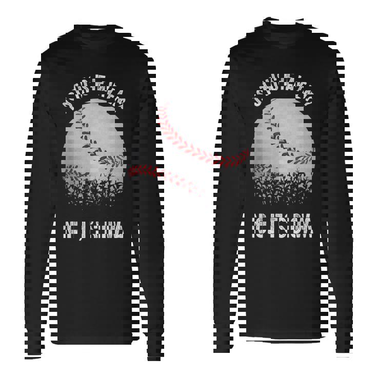 ここは天国か？アイオワ・ビンテージ・ベースボール・コーン・フィールズ 長袖Tシャツ ギフトのアイデア