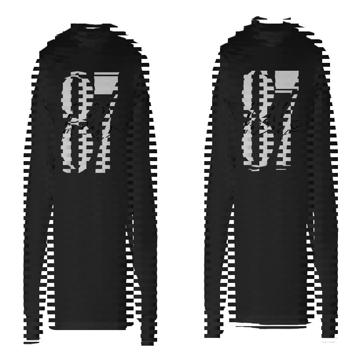 こんにちは 87歳誕生日ようこそ 87 長袖Tシャツ