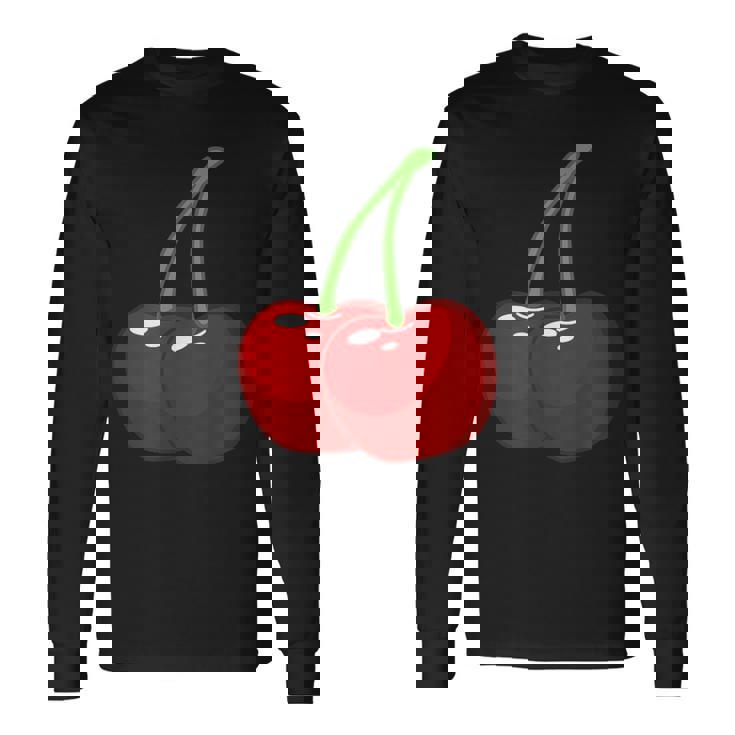 さくらんぼ2本 長袖Tシャツ