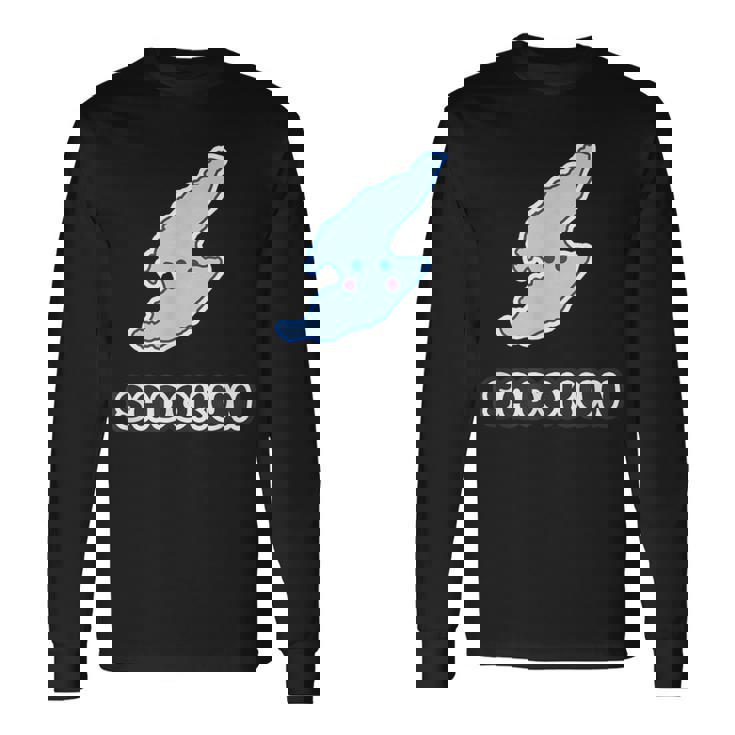 さどくんadokun 佐渡島【非公式 キャラクター】佐渡ヶ島 お土産かわいい 地図 面白 長袖Tシャツ