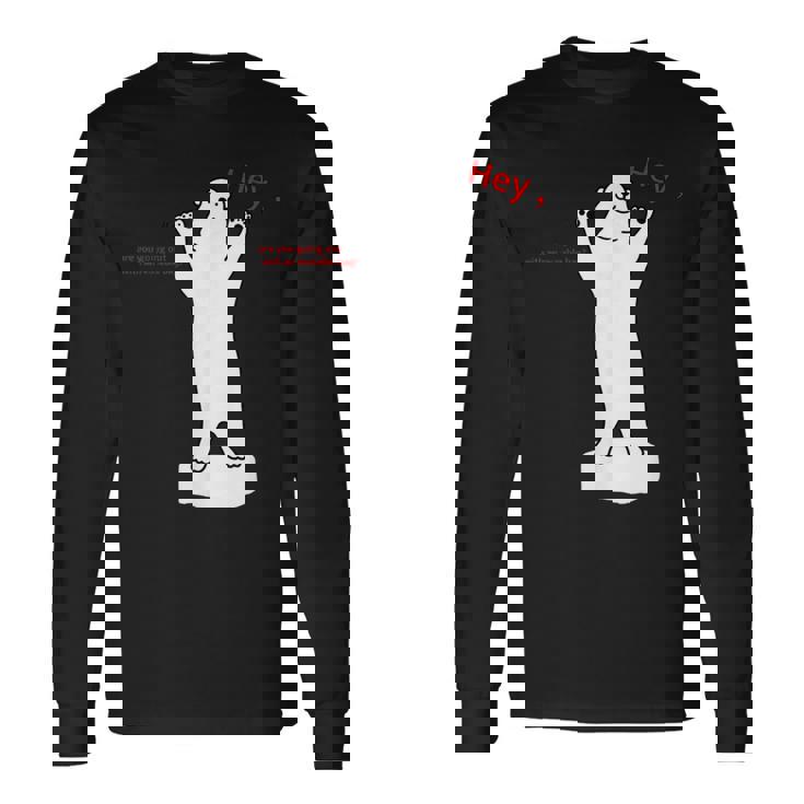 しろくま 北極クマ くま 流氷 動物 エコバック オリジナルデザイン 手描き イラスト ロゴプリント かわいい おもしろ 長袖Tシャツ