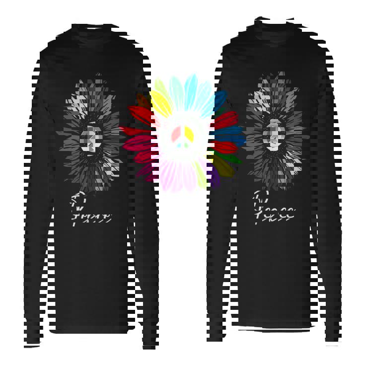 すべての愛する人々に平和 陽気なデザイン 長袖Tシャツ