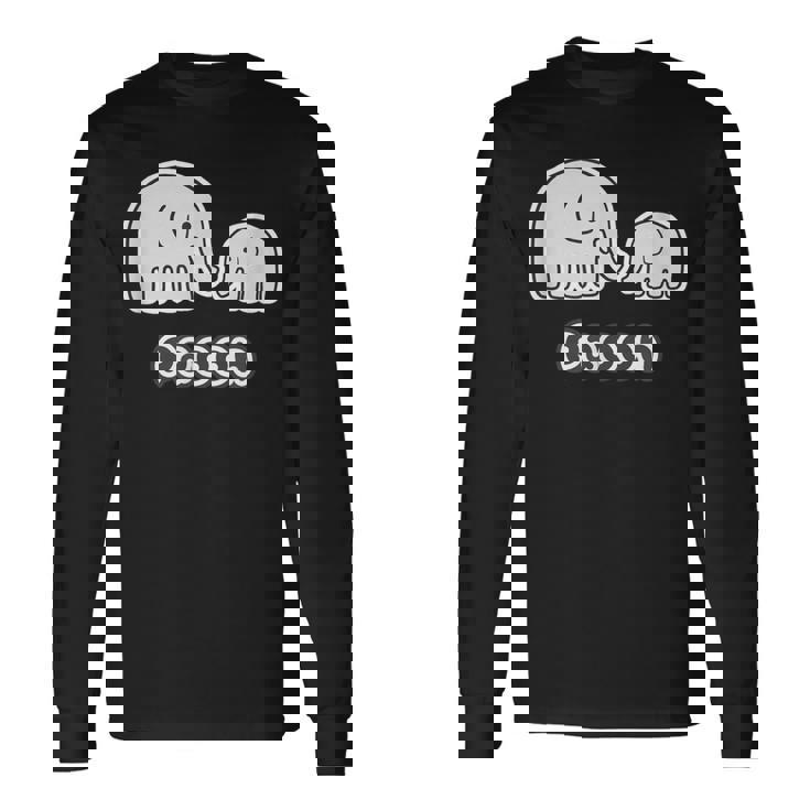 ぞうさん 親子【Paoon】象 赤ちゃん 家族 ファミリー【どうぶつフレンズ】かわいい 動物 キャラクター イラスト 長袖Tシャツ