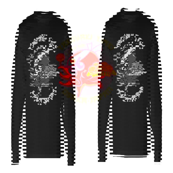 たこ焼きタイム 大阪 日本 タコスナック たこ焼き 長袖Tシャツ