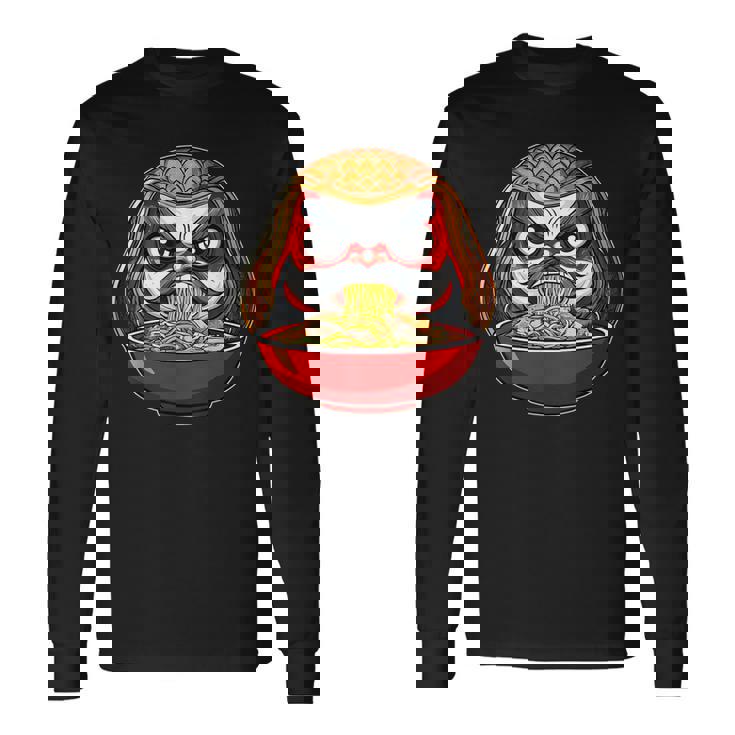 だるま人形 日本 ラーメン 和麺 長袖Tシャツ