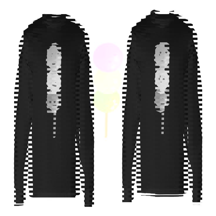 だんご 団子 和菓子 三色団子 三兄弟 だんご好き かわいい おもしろ しろ 長袖Tシャツ