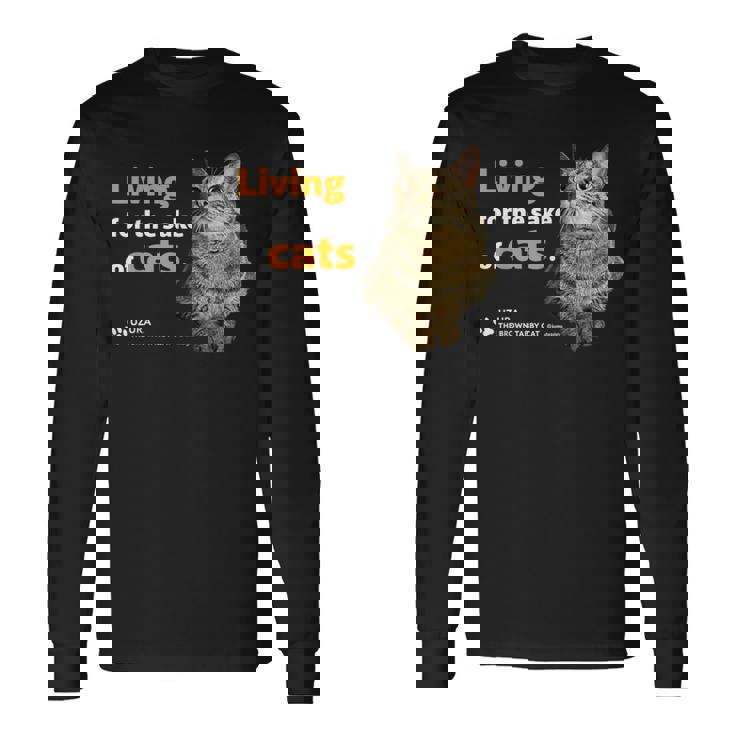 ねこのために生きてる 猫 かわいい キジトラ猫 Cat 長袖Tシャツ