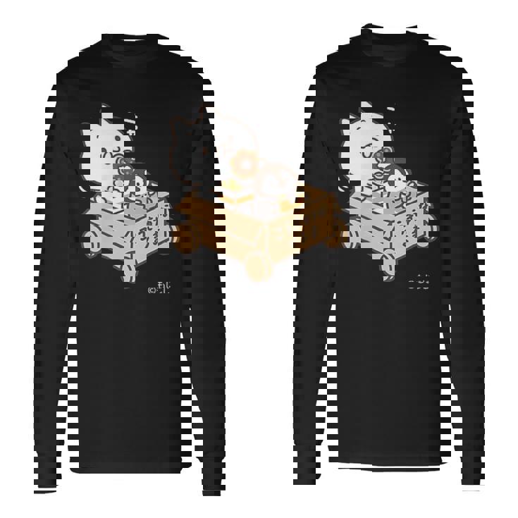 ねこぺん日和 こうきゅうなくるま ダークカラー 長袖Tシャツ