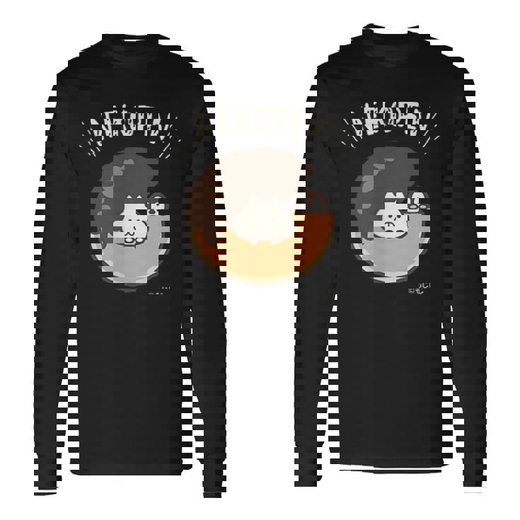 ねこぺん日和 ドーナツねこぺん ダークカラー 長袖Tシャツ