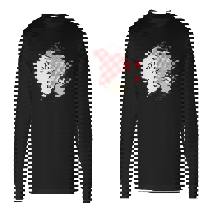 ねこぺん日和 ハート 長袖Tシャツ