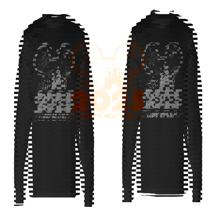 ねずみ 2025 新年あけましておめでとうございます 花火パーティー 2025 ファミリー 長袖Tシャツ