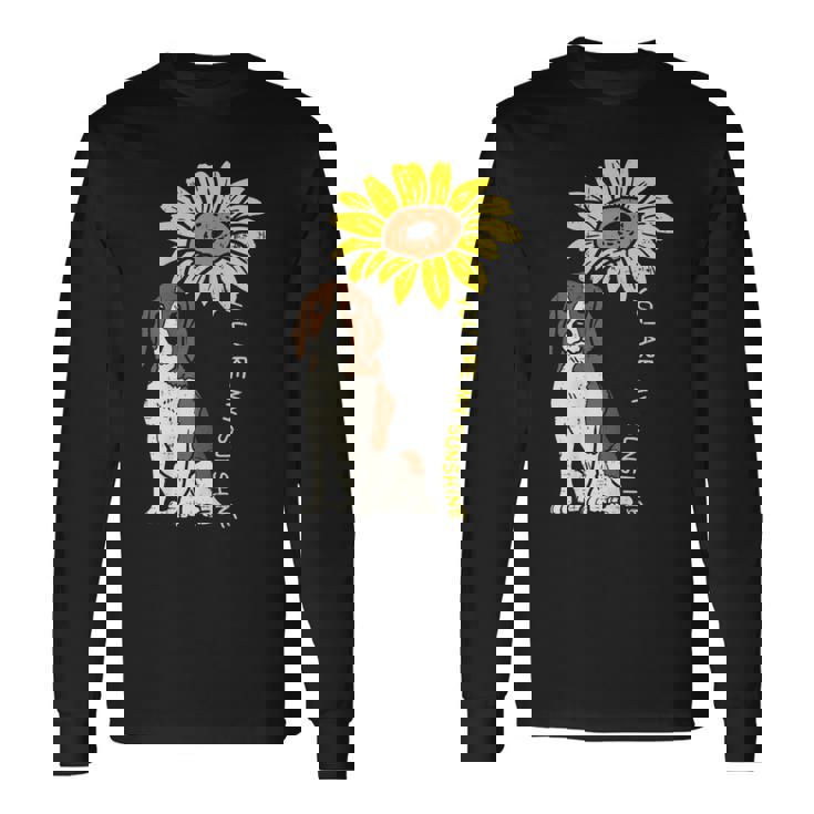 ひまわり サンシャイン ビーグル 動物 ペット ハウンド 犬 恋人 ギフト 長袖Tシャツ