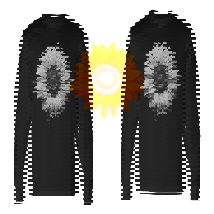 ひまわり モチーフ フラワーアート アート ひまわり 長袖Tシャツ ギフトのアイデア