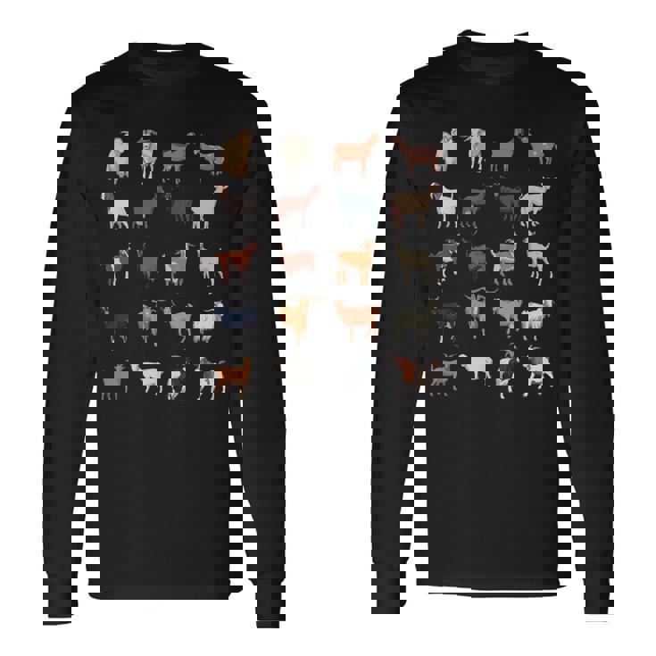 ふれあい動物園 たくさんのヤギ 長袖Tシャツ