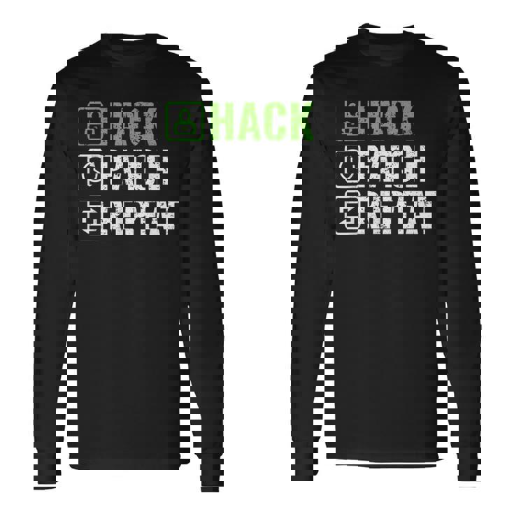へのギフト ハック パッチ リピート エシカル ハッカー サイバーセキュリティ 長袖Tシャツ