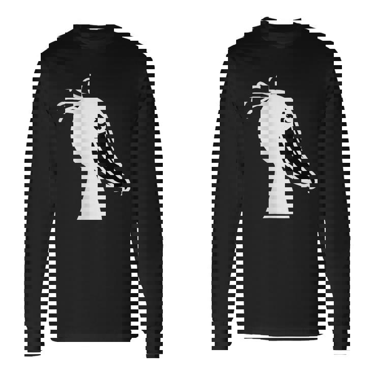 みんな大好きハシビロコウ 動かない鳥 はしび郎クラブ オリジナルデザイン イラスト おもしろ モノクロ 長袖Tシャツ