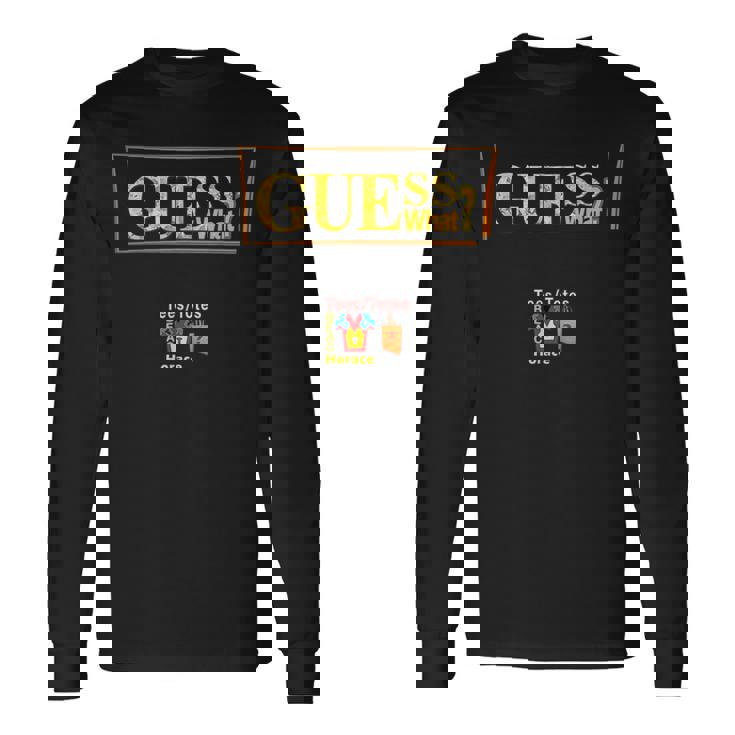 もっと見る。プラスデザイン、Guess What_、ティーセットティートップ 長袖Tシャツ