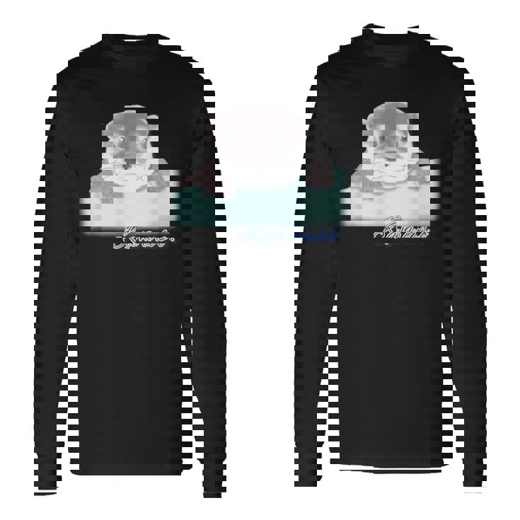 ゆるカワウソさん あそぶ？【 No2 】コツメカワウソ 長袖Tシャツ