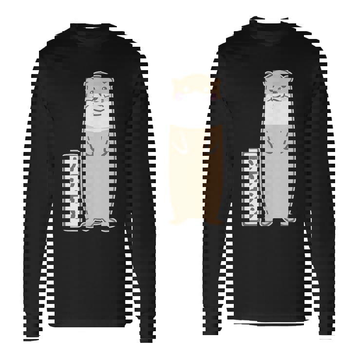 ゆるカワウソさん（Aタイプ）コツメカワウソ【どうぶつフレンズ】動物 ゆるくて かわいい イラスト 長袖Tシャツ