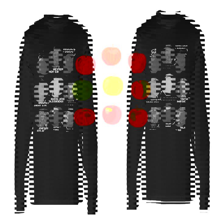 りんごの種類 りんご好き リンゴ果樹園 りんご狩り 長袖Tシャツ