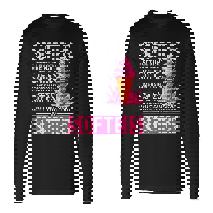 アイスクリームセラーコスチュームソフトアイスクリームはアイスクリームを言わないで話す 長袖Tシャツ