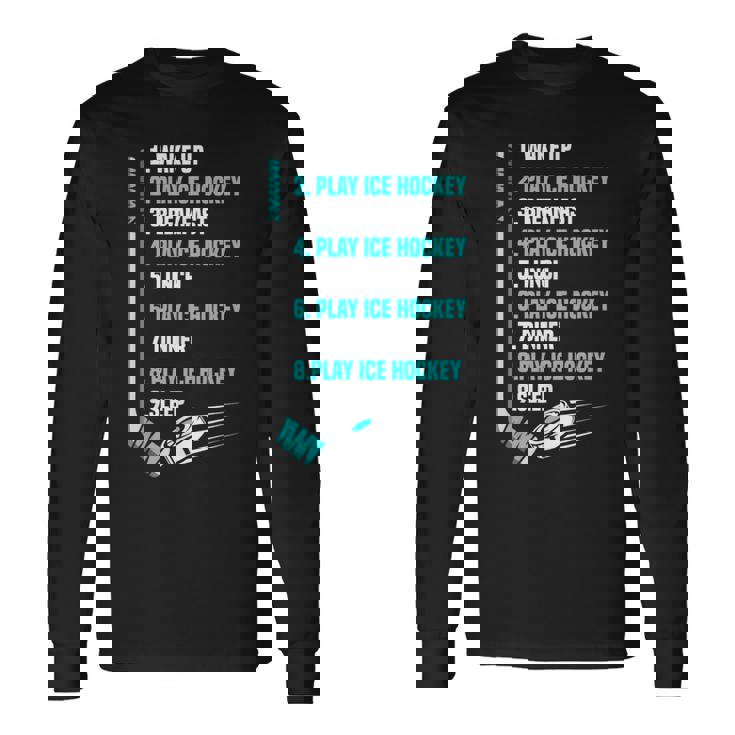 アイスホッケーデー 面白い アイスホッケー 長袖Tシャツ