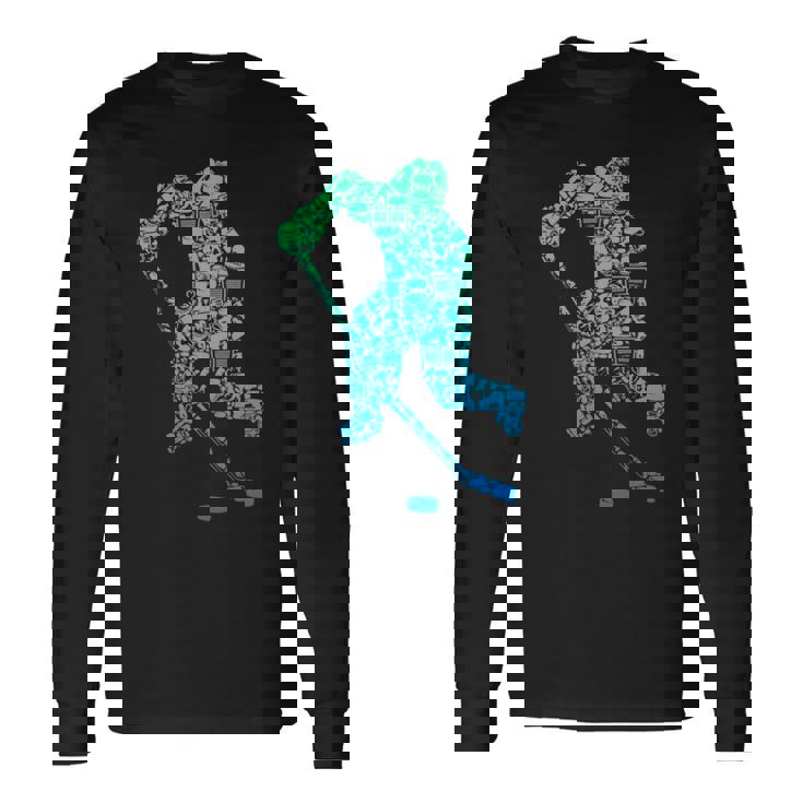 アイスホッケー選手ユースメンズキッズボーイズ 長袖tシャツ 長袖Tシャツ