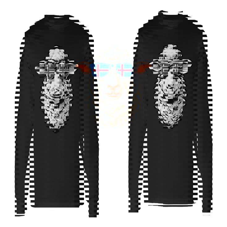 アイスランド土産 アイスランド製品 ハイキング おもしろ羊 長袖Tシャツ