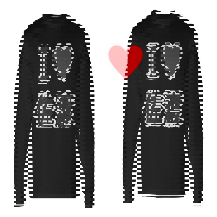 アイラブ・佐渡（I Love ハート）佐渡島【47都道府県】佐渡ヶ島 ジモtティ 地元愛 お土産 面白 長袖Tシャツ