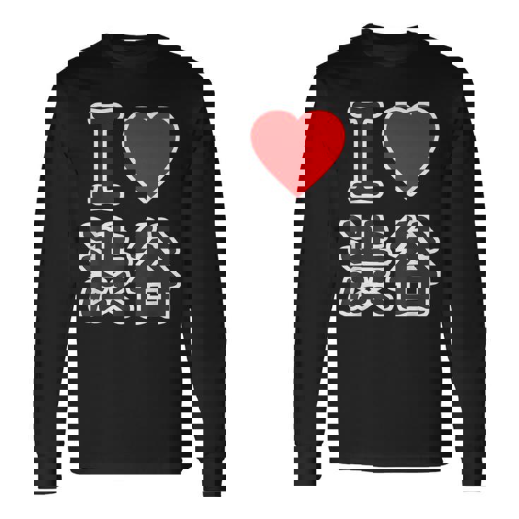 アイラブ・渋谷（I Love ハート）渋谷区 Big 大きな文字【東京23区】ジモtティ 面白い 長袖Tシャツ