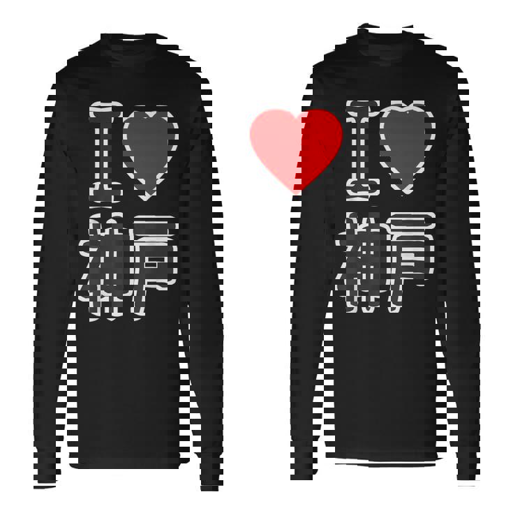 アイラブ・神戸（兵庫県）（I Love ハート）Big 大きな文字【47都道府県】ジモtティ お土産 面白い 長袖Tシャツ