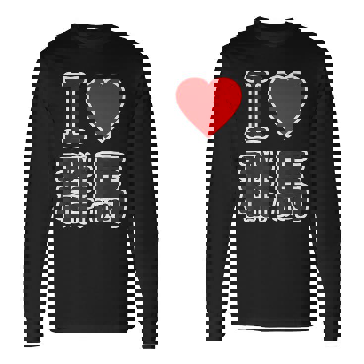 アイラブ・群馬（I Love ハート）Big 大きな文字 ハート【47都道府県】ジモtティ 旅行お土産 面白 長袖Tシャツ