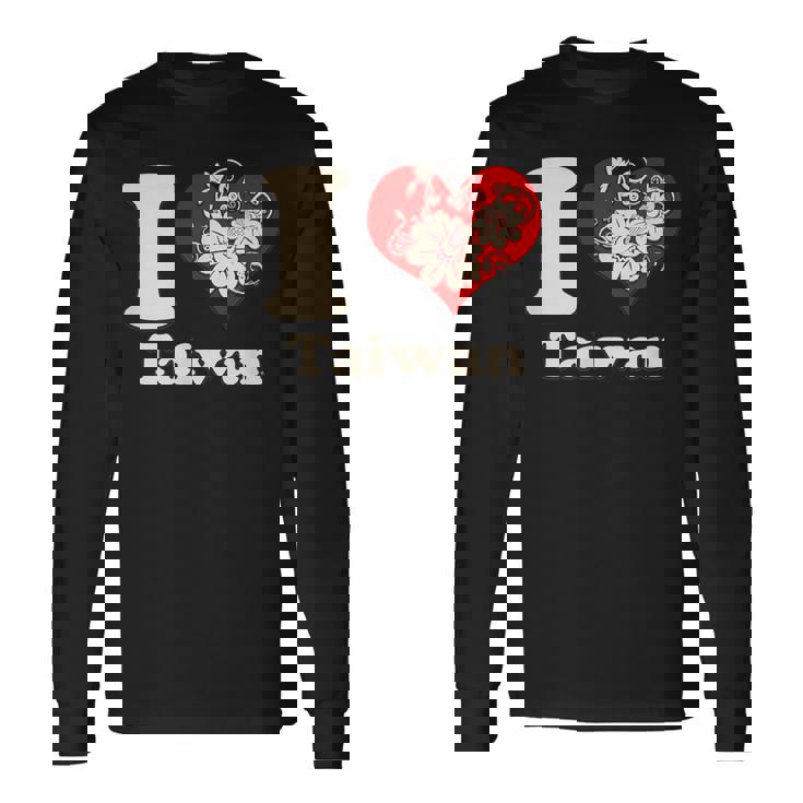 アイラブ台湾フローラル 長袖Tシャツ