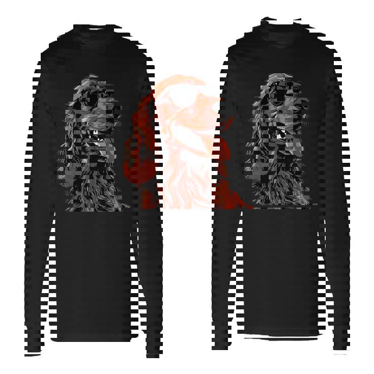 アイリッシュセッター犬種グラフィック。 長袖Tシャツ