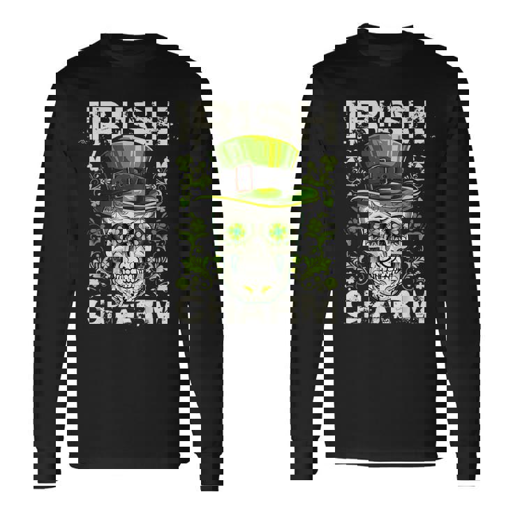 アイリッシュ・チャーム・シュガー・スカル・セント・パトリックス・デイ・アウトフィット 長袖Tシャツ