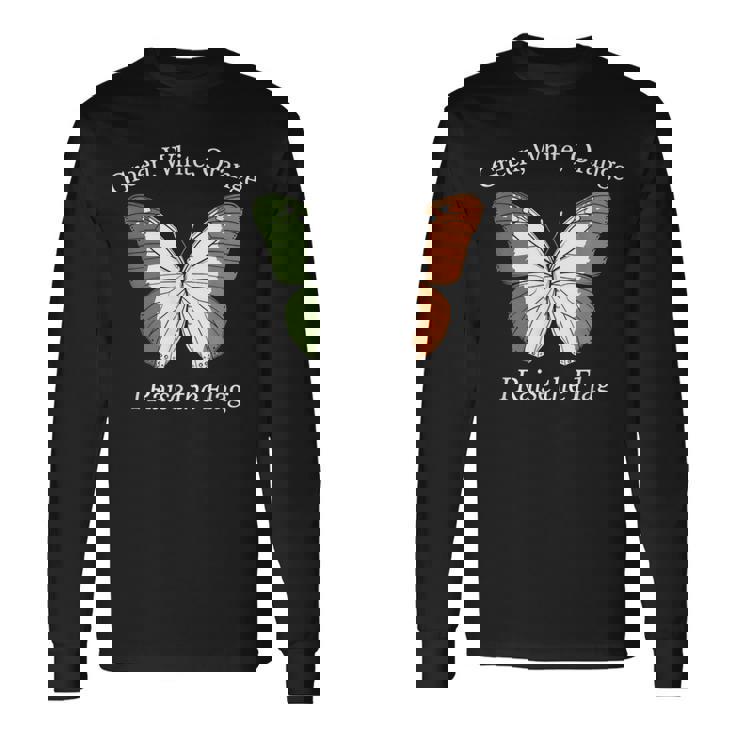 アイルランド、緑、白、オレンジの国旗を誇り 長袖Tシャツ