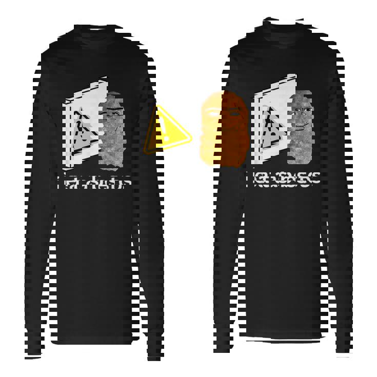 アイ・イート・アスベスト・ファニー・カーズ・チキン・ナゲット・ミーム 長袖Tシャツ