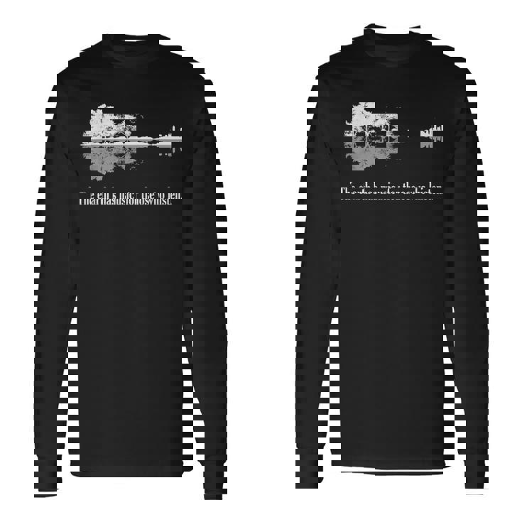 アコースティックギター Earth Has Music For Listen 長袖Tシャツ