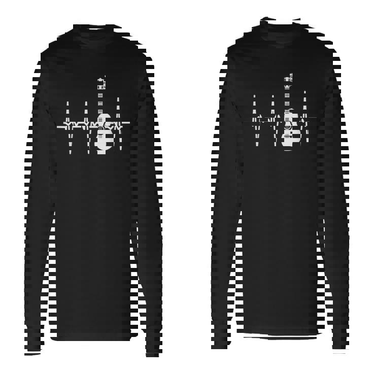 アコースティック・ギター・ハートビート ギター・ミュージシャン 長袖Tシャツ ギフトのアイデア