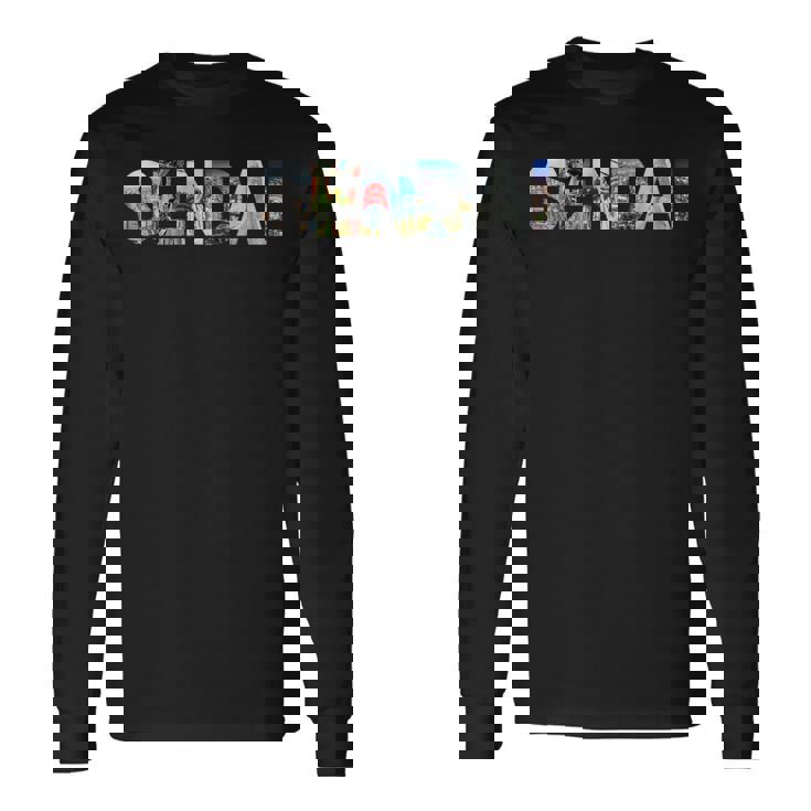 アジア 日本旅行 日本のランドマーク お土産 東北 仙台 長袖Tシャツ