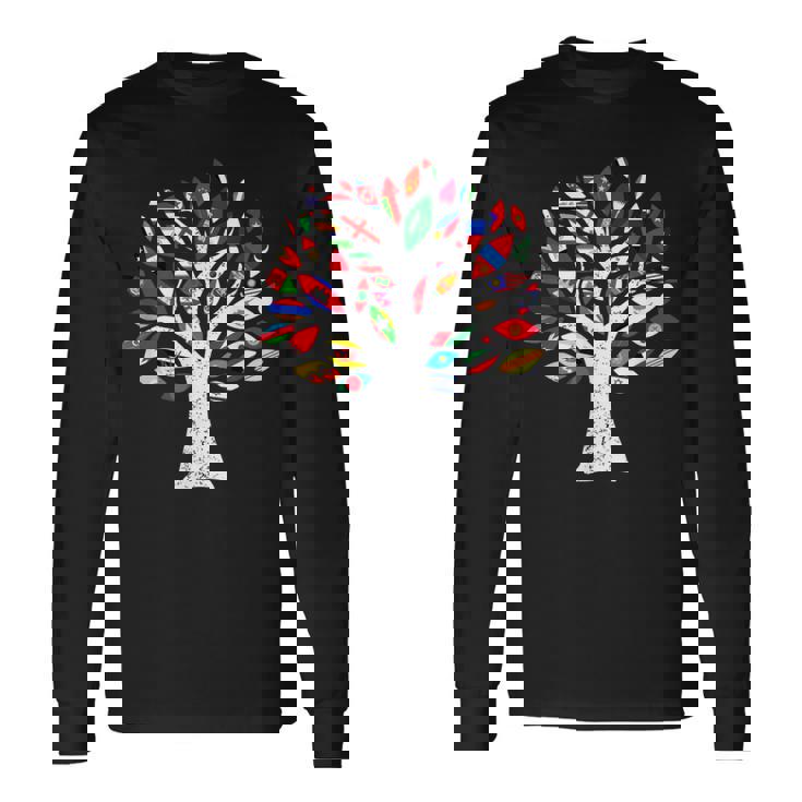 アジア国旗tシャツ、ベトナムのアジア地図デザイン 長袖Tシャツ