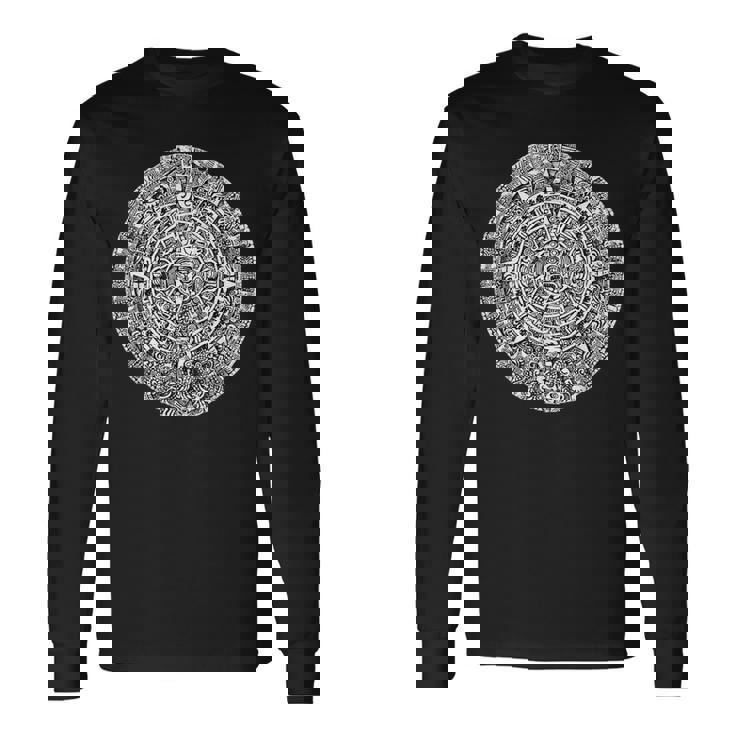 アステカまたはマヤ暦 長袖Tシャツ