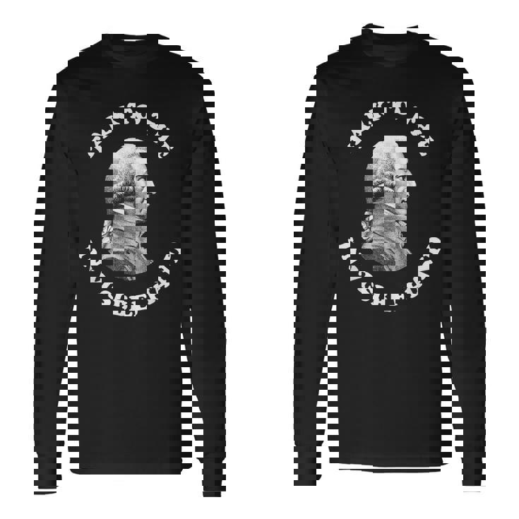 アダム・スミスが見えざる手経済学の教師と話す 長袖Tシャツ