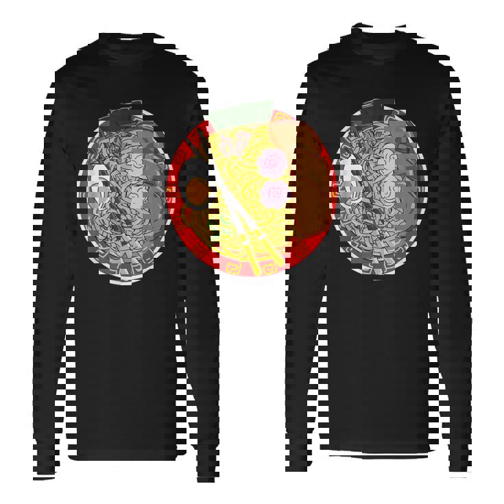 アニメ 和風ラーメン 麺類 食いしん坊ギフト 長袖Tシャツ