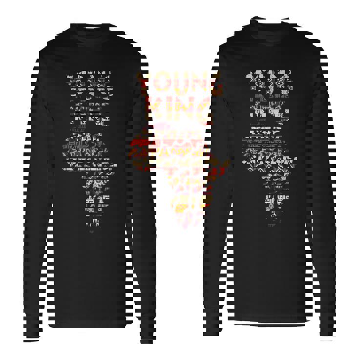 アフリカの王 アート ケンテ 布 アフリカ ガーナ キッズ 面白い アフリカ 長袖Tシャツ