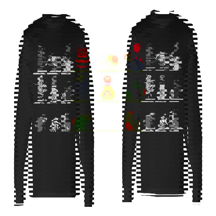 アボカド ヨガ ハロウィン モンスター 長袖Tシャツ