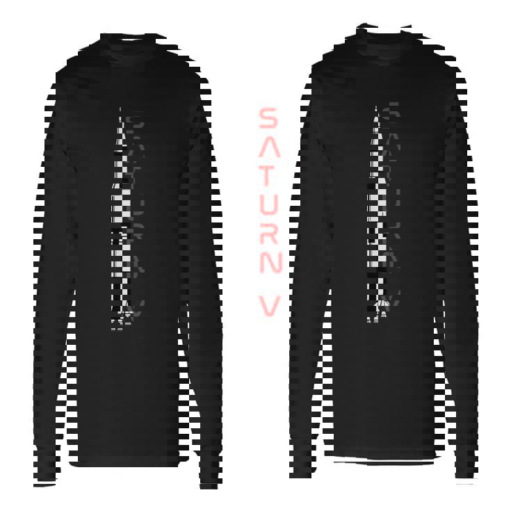 アポロ11号サターンv型月面宇宙ロケット 長袖Tシャツ