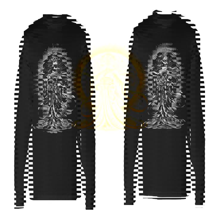 アマテラス 太陽の女神 神話 日本のアートデザイン 長袖Tシャツ