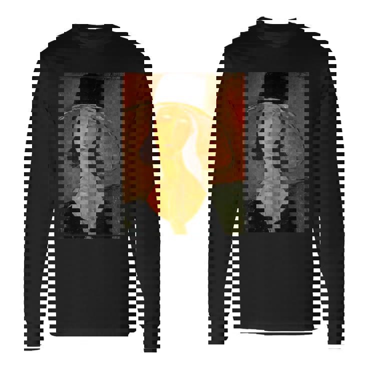 アメデオ モディリアーニのジャンヌ・ヘブターヌ 大きな帽子 長袖Tシャツ