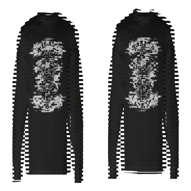 アメリカン バイク おしゃれ ドクロ エンジン ダメージ 面白い イラスト 長袖tシャツ 長袖Tシャツ